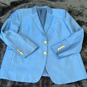 Vibrant Blue Sport Coat with Modern Cut and Textured Fabric